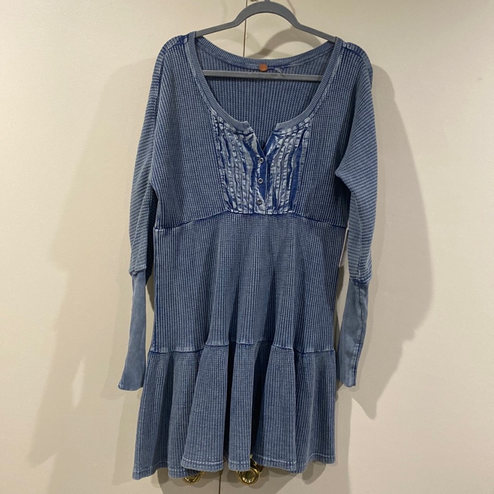 NWT free people Jolene Babydoll Thermal Oversize Dress